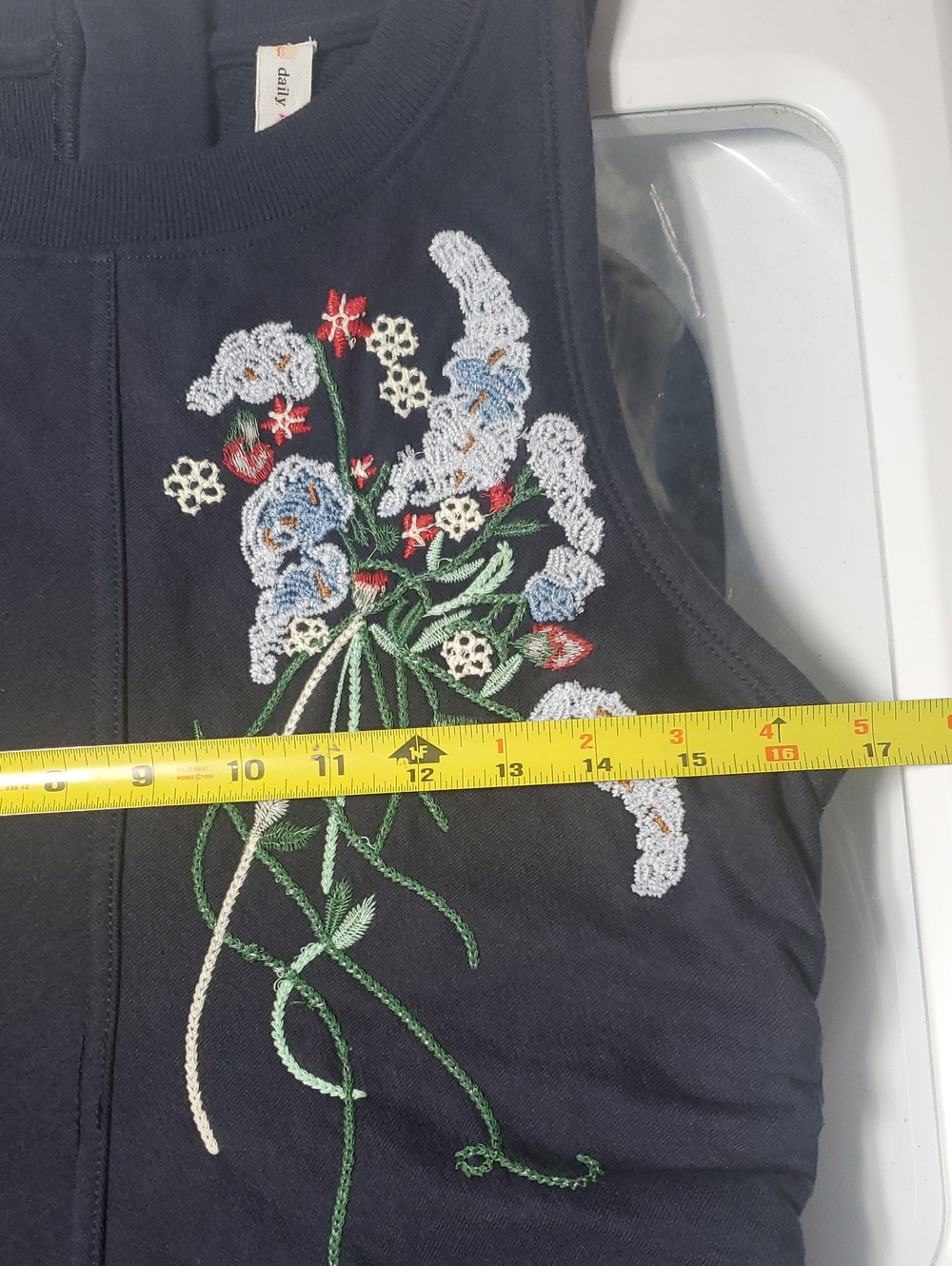 Anthropologie Daily Practice Sports Start Sleeveless Embroidered Midi Dress Sm - Picture 13 of 15